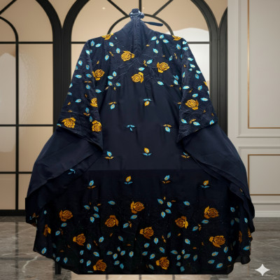 চেরী এমব্রয়ডারী আবায়া (হিজাবসহ)