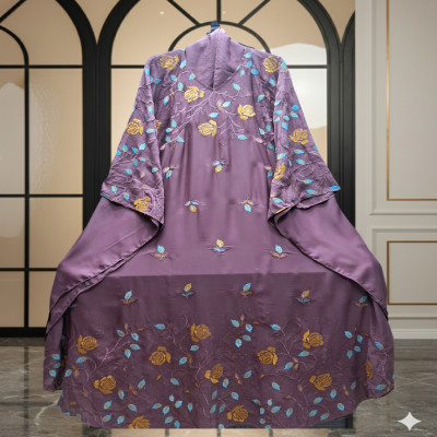 চেরী এমব্রয়ডারী আবায়া (হিজাবসহ)