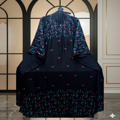 চেরী এমব্রয়ডারী আবায়া (হিজাবসহ)