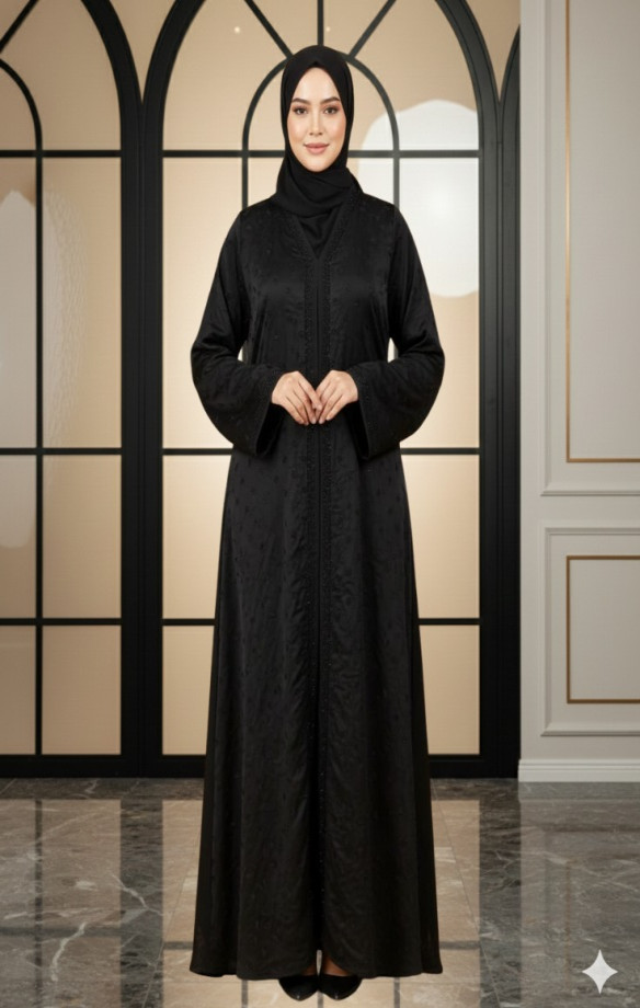 দুবাই জাফরান এমব্রয়ডারী বোরকা (হিজাবসহ)